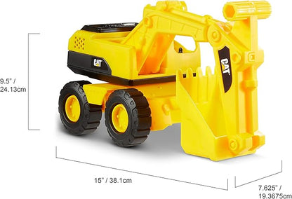 CAT Construction Toys Construction Tough Rigs 15" Dump Truck & Excavator Set Toys 2 Pack Ages 3+ | Kid Powered Caterpillar Vehicle Set | Indoor or Ourdor Play | No Batteries Required