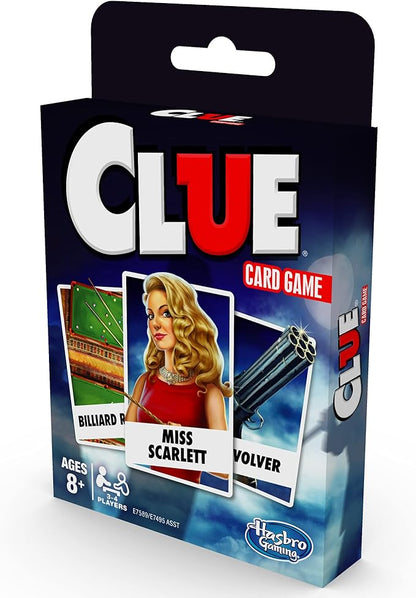 Hasbro Gaming Clue Card Game,3-4 Player Strategy Game,Travel Games,Christmas Stocking Stuffers for Kids Ages 8 and Up