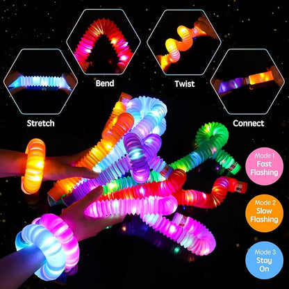 36 Pack Glow Sticks Party Favors, Light up Toys Pop Tubes Bulk, LED Glow Necklaces Bracelets Birthday Goodie Bag Stuffers, Glow in the Dark Halloween Party Supplies Gift Toys Prizes