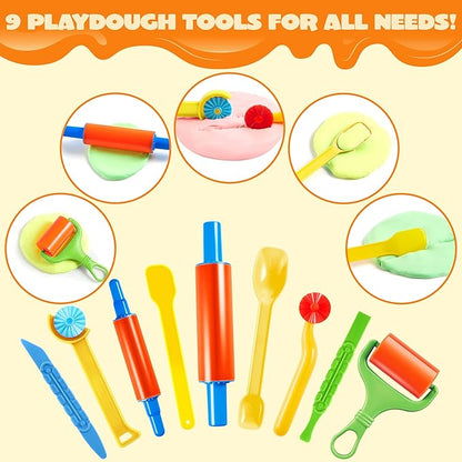 JOYIN 44 Clay Tools Set for Kids, Clay Accessories with Various Plastic Molds, Rolling Pins, Cutters