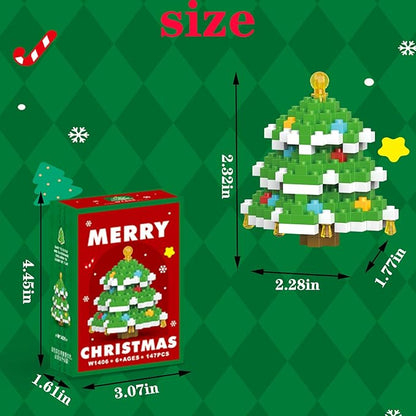 Christmas Tree Building Blocks Set Compatible with Lego Advent Calendar 2024 Stacking New Toys Holiday Present Box New Year Xmas Gifts for Kids for Boys & Girls and Adults