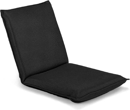 S AFSTAR Adjustable Floor Chair, Cushioned Lounger Recliner with 6-Position Comfortable Back Support & Thick Padded, Lazy Sofa Floor Gaming Chair, Floor Seat for Gaming Reading Meditation (Black)