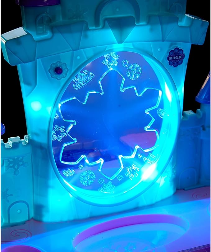 RBN Kids Snow Princess Vanity Beauty Dresser Table Play Set with Lights, Sounds, Chair, Fashion & Makeup Accessories for Kid and Pretend Play