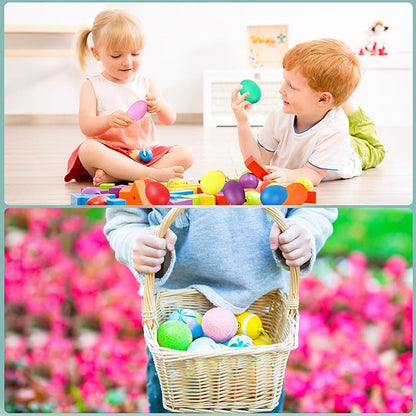 Augshy 14 PCS Egg Shakers Percussion Musical Egg Maracas Easter Egg Kids Toys (Plastic)