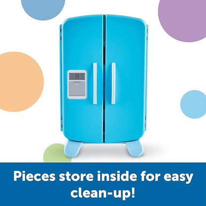 Learning Resources Sorting Snacks Mini Fridge, Educational Snack Toys, Fine Motor Toys, Food Toys, Gifts for Kids, Ages 3+, 51 Pieces