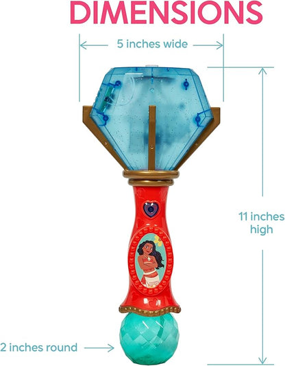 Little Kids Disney Princess Moana Light and Sound Musical Bubble Wand, Includes Bubble Solution