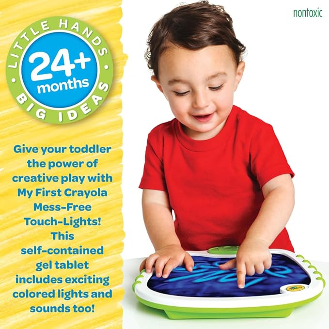 Crayola Toddler Touch Lights, Musical Toy, Sensory Board, Sensory Toys for Toddlers, Mess Free Finger Painting, Gift for Toddlers, 2+