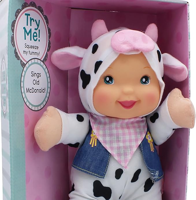 Baby's First (Bilingual - English-Spanish) 12" Farm Animal Friends Cow Soft & Cuddly Singing Musical Doll, Sings Old McDonald Had a Farm