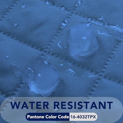 PureFit Reversible Quilted Sofa Cover, Water Resistant Slipcover Furniture Protector, Washable Couch Cover with Non Slip and Elastic Straps for Kids, Dogs, Pets (Sofa, Blue/Ivory)