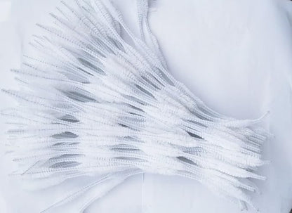 Carykon Pack of 100 Pipe Cleaners Fuzzy Bumpy Chenille Stems for Creative Handmade DIY Art Craft (White)