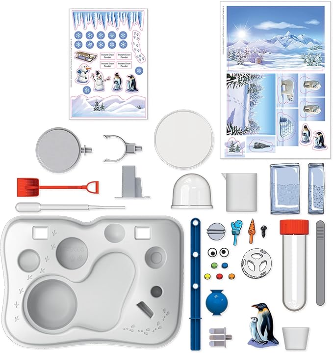 Thames & Kosmos Ooze Labs Instant Snow Station STEM Experiment Kit & Lab Setup | Make Your Own Fake Snow! | 11 Safe, Fun, Snowy, Year-Round Activities | DIY Snow Globe Included | Explore Polymers