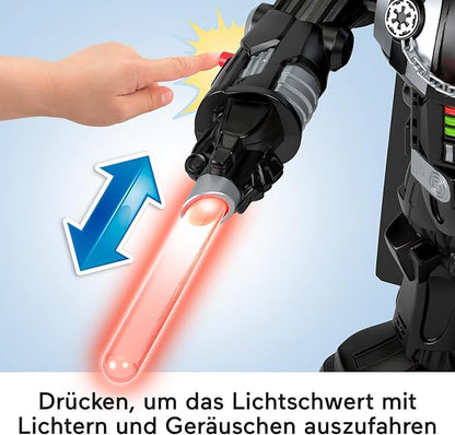 Fisher-Price Imaginext Star Wars Darth Vader Bot 2+ Ft Tall Toy, Lights Sounds & Stormtrooper Metal Character Key for Kids Ages 3+ Years