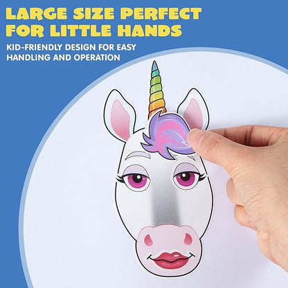 JOYIN 36PCS 9"x6" Make a face Stickers for Kids, Make Your Own Fantasy Unicorn Stickers, Party Favors Kids Crafts, Goodie Bags Stuffers, Classroom Rewards