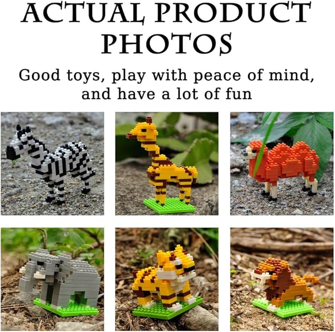 12 Packs Mini Forest Animals Building Blocks Toys Party Favors for Kids,STEM Educational Brick Kits,Goodie Bags, Classroom Prizes, Birthday Valentines Easter Gifts for Kids Boys Girls 1347PCS