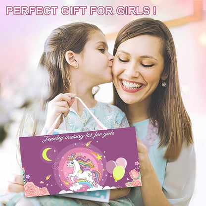 Redtwo 200 Pcs Charm Bracelet Making Kit, Friendship Jewelry Making Supplies Unicorn/Mermaid/Birthday Gifts Toys for Teen Girls Age 4 5 6 7 8 9 10 12 Year Old, Arts Crafts for Kids Ages 8-12