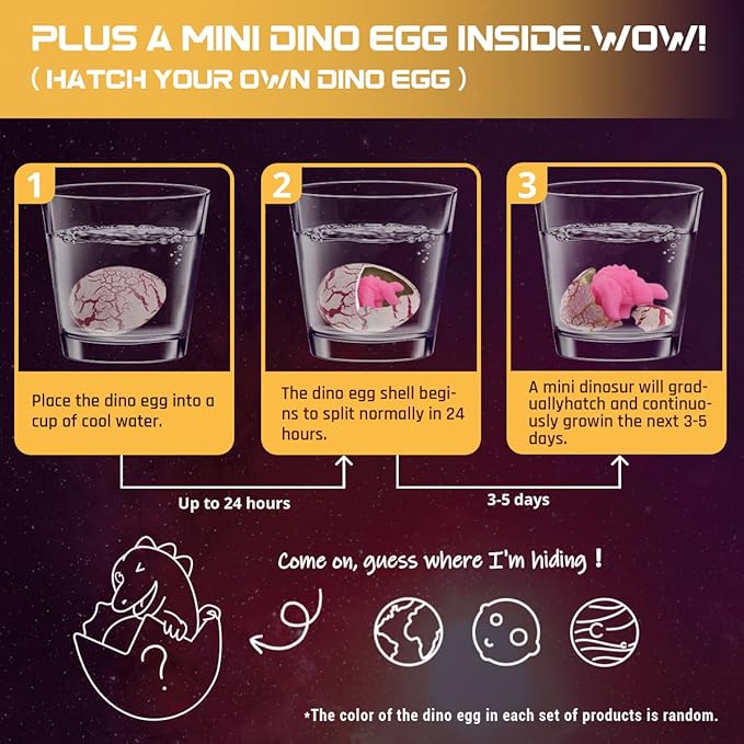 Gemstone Dig Kit, Dig up 15 Rocks & Minerals from Earth Moon Mars, Solar System Planets Geology Science Set, Space Rock Mining Toys for Kids, STEM Gift for Boys & Girls Age 6-8-12