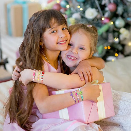 12 Pcs Kids Bracelet for Girls Toddler Jewelry Fruits Summer Princess Party Favors Friendship Bracelets Adjustable Pretend Play Luau Goodie Bag Classroom Reward