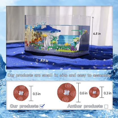 Fish Tank Building Blocks Toy Sets,Creative Ideals Aquarium Building Blocks(Can add Water and Charge Light Effects), Best Choice for 6+ Boys, Girls or Adults