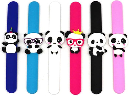 Panda Slap Bracelets for Kids Party Favors-Panda Theme Birthday Decorations(6pack) for Boys&Girls Panda Theme Party Supplies Carnival Prizes Classroom Exchanging Gifts