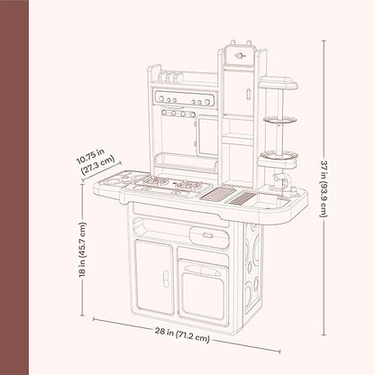 Sunnydaze Mini Meals Interactive Play Kitchen with Lights and Sounds - Kids Toy Kitchen Playset with 65-Piece Accessory Pack