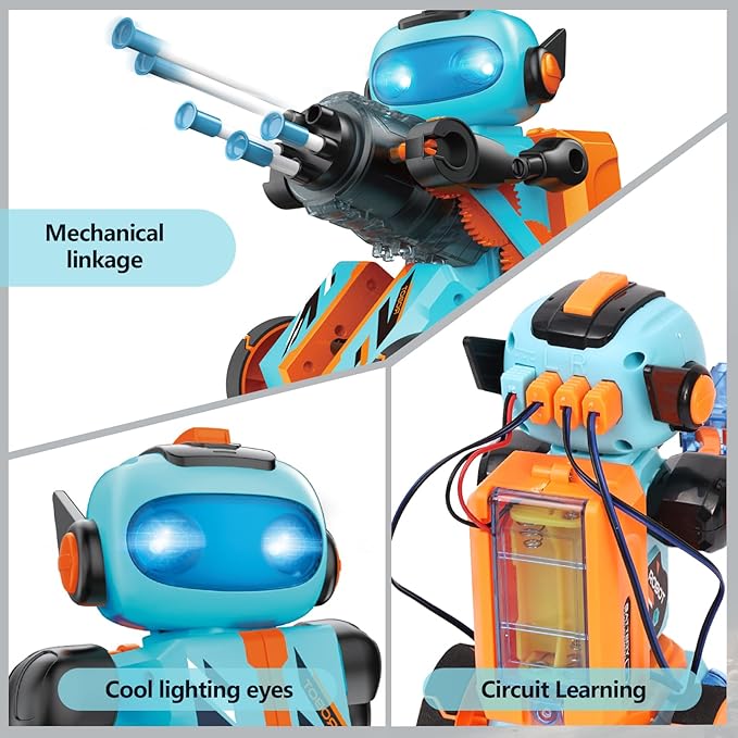 STEM Circuits Robot Building Toys for Kids Ages 8-12+ Year Old, 3 in 1 Remote Control & Programming Robotics Kit, Electric Science Projects Set, Ideal Gift for Boys Ages 12-16