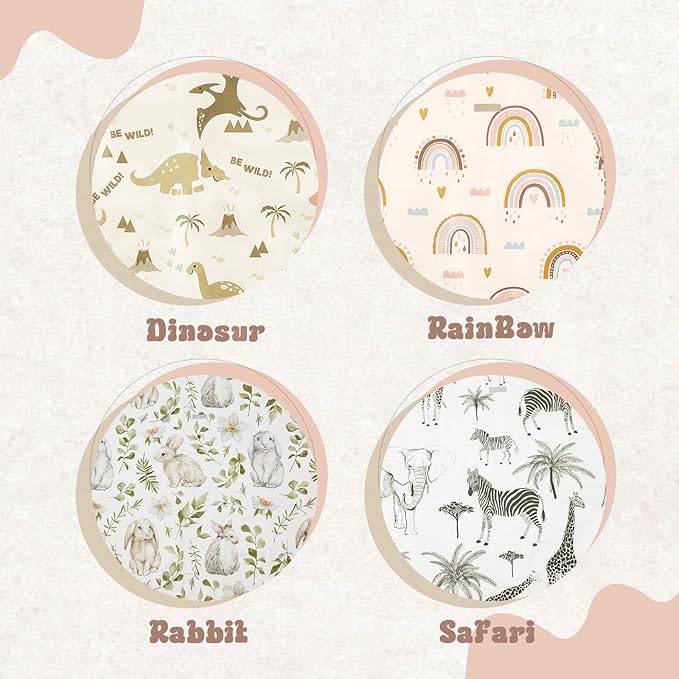 Insular Baby Splat Mat for Under High Chair/Arts/Crafts, Anti Slip and Waterproof Splash Mat for Floor, Portable Picnic Mat, 51x51 Inch, Dinosaur