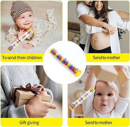 Rainmaker 12 inch Rain Stick for Babies Rattle Tube Rain Stick Shaker Music Sensory Auditory Instrument Toy for Baby Child Girl (12 inch Yellow)