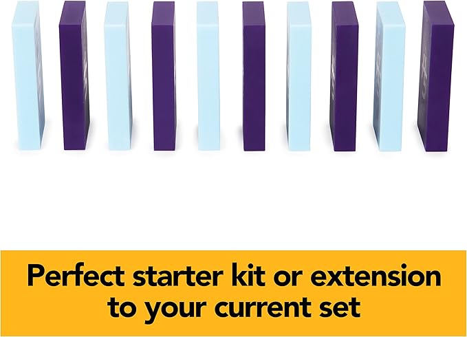 Spin Master Games H5 Domino Creations, 60-Piece Blue/Purple Set by Domino Artist Youtuber Lily Hevesh Classic Family Game, for Adults and Kids Ages 5 and up