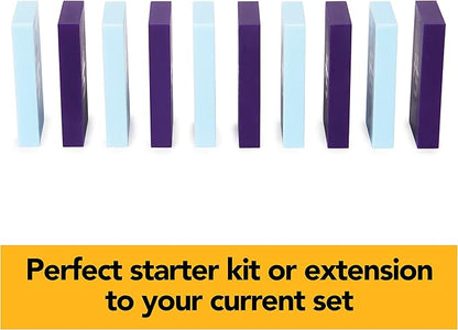 Spin Master Games H5 Domino Creations, 60-Piece Blue/Purple Set by Domino Artist Youtuber Lily Hevesh Classic Family Game, for Adults and Kids Ages 5 and up