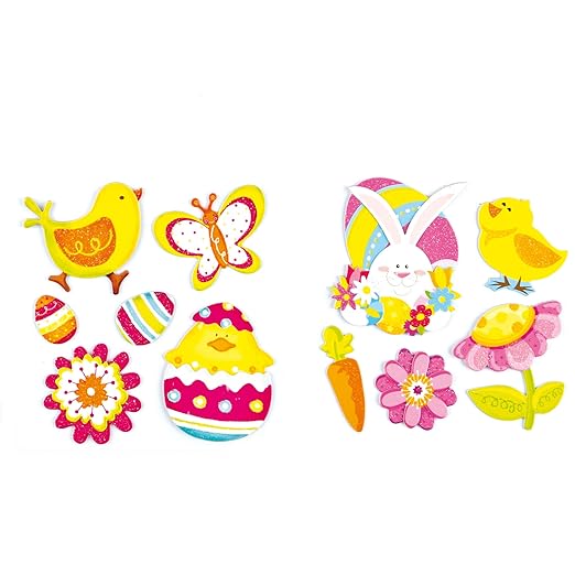 Baker Ross EV741 Easter Stickers - Pack of 240, Spring Self Adhesive Scrapbook Stickers, Themed Embellishments for Kids Arts and Crafts