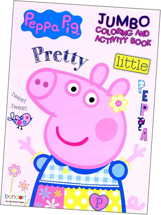 Peppa Coloring Books Stickers Activity Set - Bundle Includes Thomas The Train Coloring Book, Peppa Pig Coloring Book, Stickers, Reward Stickers, and More