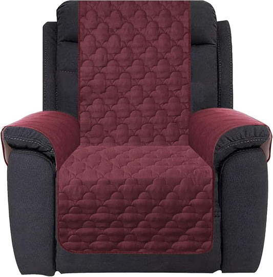 CHHKON Waterproof Nonslip Recliner Cover Stay in Place, Dog Couch Chair Cover Furniture Protector, Ideal Loveseat Slipcovers for Pets and Kids (Burgundy, 30'')