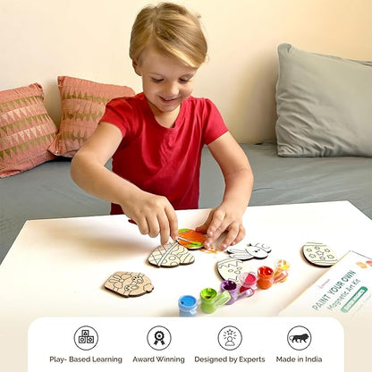 Shumee Paint Your Own Wooden Magnets -(Easter Magnets Themed) DIY Art & Craft for Kids- Age 6 Years+ | Organic 6 Non Toxic Paint | Ideal Gift for Kids | Valentine's Day Gift for Kids