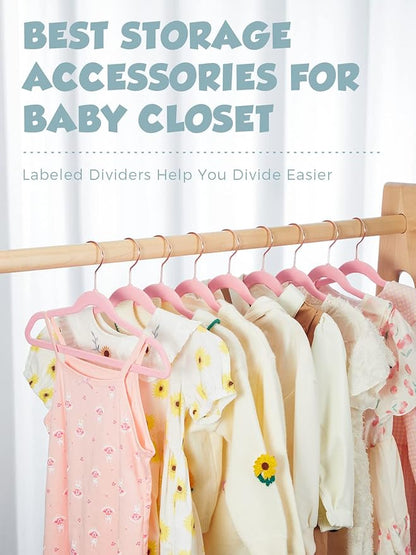 Smartor Kids Velvet Hangers 50 Pack, 14'' Inch Premium Non Slip Kids Felt Hangers for Closet, Space Saving Toddler Clothes Hanger for Youth's Childrens' Clothes (Rose Gold Hook)- Pink