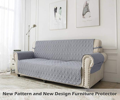 Ameritex Couch Sofa Slipcover 100% Waterproof Nonslip Quilted Furniture Protector Slipcover for Dogs, Children, Pets Sofa Slipcover Machine Washable (Light Grey, 68")