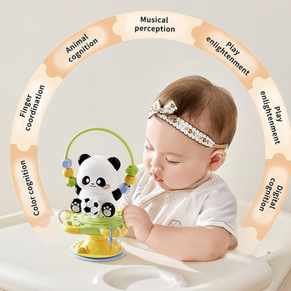 Baby Musical Toy, Panda Suction Cup High Chair Table Soother, Grip and Spin Toy, Interactive Development, Suitable for 10-36 Months, Baby Gift, Excellent Birthday Present Choice