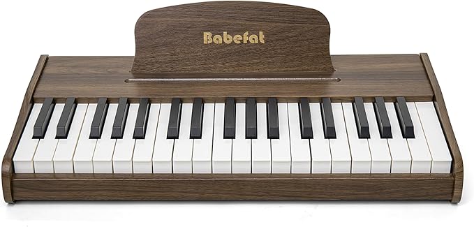 Kids Piano Keyboard 37 Keys Digital Piano for Kids Mini Musical Instruments Wooden Pianos Toy for 4+ Years Old Girls and Boys Birthday Gift Walnut (Walnut)