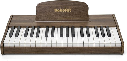 Kids Piano Keyboard 37 Keys Digital Piano for Kids Mini Musical Instruments Wooden Pianos Toy for 4+ Years Old Girls and Boys Birthday Gift Walnut (Walnut)