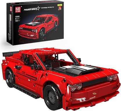 Mould King Challenger Pull Back Car Building Kits, Colletible 15080 Super Car Model, Scale Sports Cars Blocks, Speed Champions Cars Toys Sets for Adults and Boys Girls Kids Aged 8+ (738 Pieces) ﻿