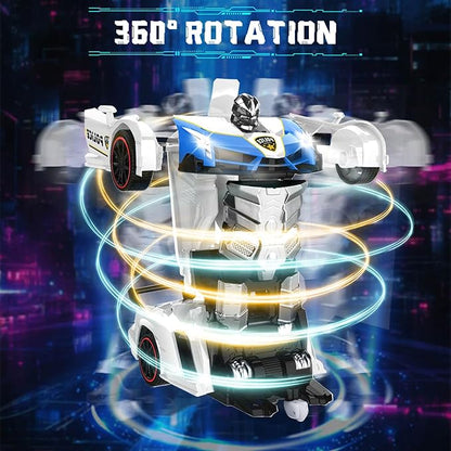 Dolanus Remote Control Car - Transform Police RC Cars, Robot Toys for Ages 5-7, Kids Toys, 4 Year Old Boy Toys, Birthday Gifts for Boys Kids Toddlers, Toys for 3 4 5 6 7 8 10 12 Years Old Boy- Blue