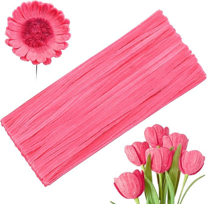 100 Pcs Pipe Cleaners, Light Peach Pink Pipe Cleaners Bulk for Crafts Flowers, Bouquet Making, Chenille Stem for Home Festival Decorations (Light Peach Pink)