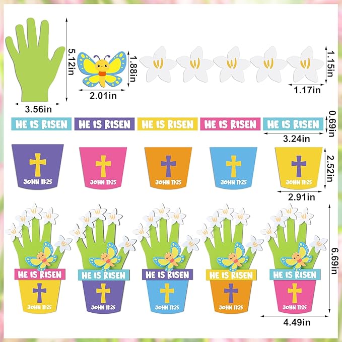 Honoson 20 Sets Mother's Day Crafts for Kids Color Your Own Mother's Day Handprint Bouquet with Watercolor Pens Mother's Day Craft Gifts from Kids for Mother's Day Family Activities Art (Bee)