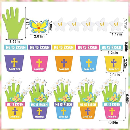 Honoson 20 Sets Mother's Day Crafts for Kids Color Your Own Mother's Day Handprint Bouquet with Watercolor Pens Mother's Day Craft Gifts from Kids for Mother's Day Family Activities Art (Bee)