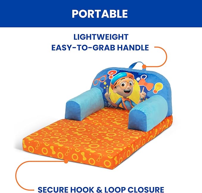 Delta Children - Blippi Cozee Buddy Flip-Out Kids Chair, Blue