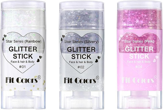 Face Body Glitter Stick,Music Festival Accessories Outfits for Women,Hair Glitter Makeup,Mermaid Chunky Glitter Face Paint,Waterproof Sparkle Face Glitter for Country Concert