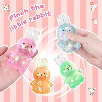 Easter Basket Stuffers,Easter Basket Essentials,4pcs Squishy Easter Bunny Stress Balls for Adults,Easter Stress Relief Fidget Balls,Easter Party Favors Easter Basket Ideas Gifts (4pcs-B)
