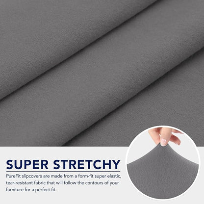 PureFit 100% Dual Waterproof Couch Cover Slipcovers for Couches and Sofas - Stretch Non Slip Fleece Sofa Covers Washable, Leakproof Furniture Protector for Kids, Pets, Dog (Sofa, Light Gray)