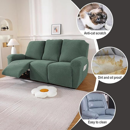 NORTHERN BROTHERS Recliner Sofa Covers 3 Seater - Reclining Sofa Covers Couch Covers for Reclining Couches Reclining Couch Covers, Light Green