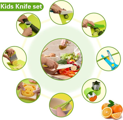 Toddler Knife Set - 23 Pcs Kids Knife Set for Chopping, Mini Chef Knife Set for 2 3 4 5 6 7 8 9 10 Year Old Girl Boy Gift