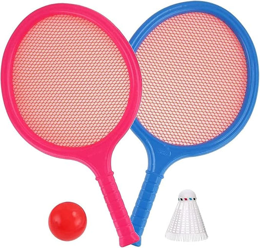 Badminton Racket Set for Kids, Toddlers with 2 Paddles, Ball and Birdie - Junior Kindergarten Student Outdoor Sports Tennis Racquet Play Game Beach Toys
